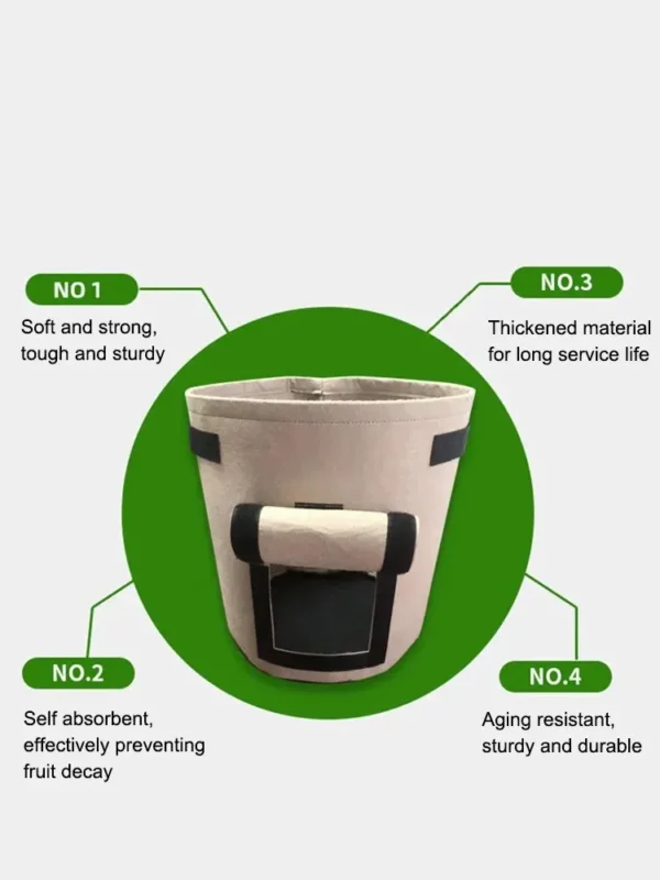 1PC Felt Potato Planting Bag Large Diameter Vegetable Plant Seedling Bag Non-Woven Felt Potato Growing Bucket - obrazek 12