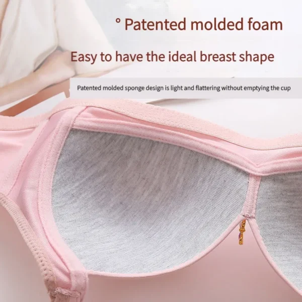 New Non-magnetic Thin Cup Glossy Fat Mm Bra Large Size No Underwire Comfortable Breathable Gathered Women's Underwear - obrazek 2