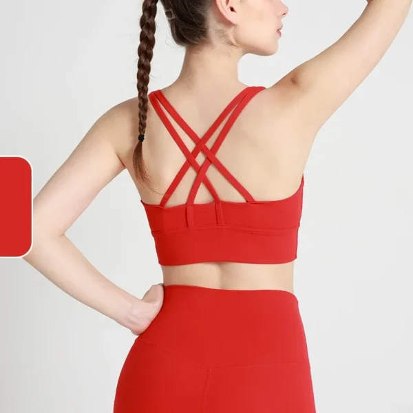 New Summer Sexy Sports Bras Women Fitness Vest Sports Top Cross Back Yoga Bra Running Fitness Breathable Shockproof Yoga Bra - obrazek 14
