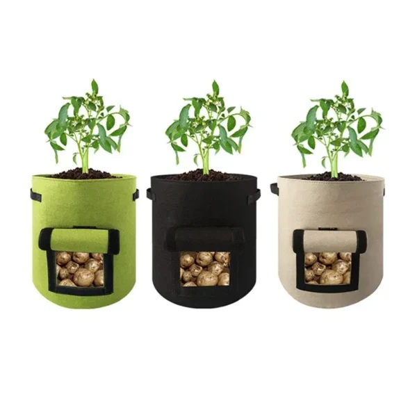 1PC Felt Potato Planting Bag Large Diameter Vegetable Plant Seedling Bag Non-Woven Felt Potato Growing Bucket - obrazek 2
