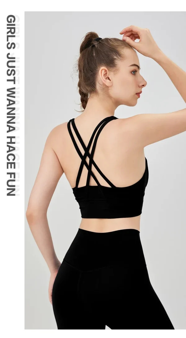 New Summer Sexy Sports Bras Women Fitness Vest Sports Top Cross Back Yoga Bra Running Fitness Breathable Shockproof Yoga Bra - obrazek 47