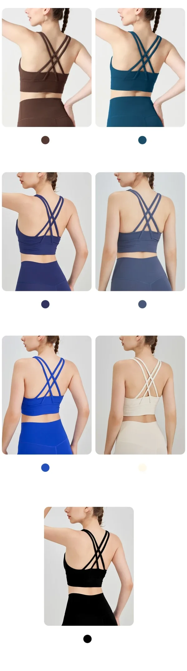 New Summer Sexy Sports Bras Women Fitness Vest Sports Top Cross Back Yoga Bra Running Fitness Breathable Shockproof Yoga Bra - obrazek 27