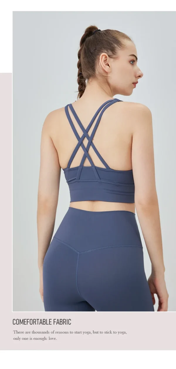 New Summer Sexy Sports Bras Women Fitness Vest Sports Top Cross Back Yoga Bra Running Fitness Breathable Shockproof Yoga Bra - obrazek 37