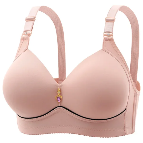 New Non-magnetic Thin Cup Glossy Fat Mm Bra Large Size No Underwire Comfortable Breathable Gathered Women's Underwear - obrazek 8