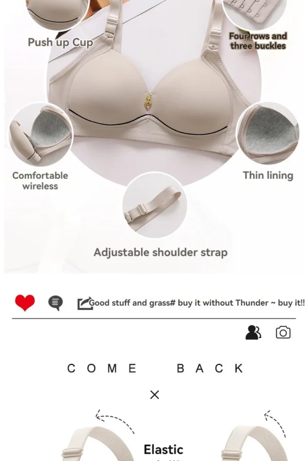 New Non-magnetic Thin Cup Glossy Fat Mm Bra Large Size No Underwire Comfortable Breathable Gathered Women's Underwear - obrazek 12