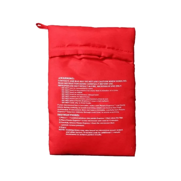 Microwave Potato Bag Reusable Express Microwave Potato Cooker Bag Baked Potato Cooker Perfect Potatoes 4 Minutes Red Baked Pouch - obrazek 7