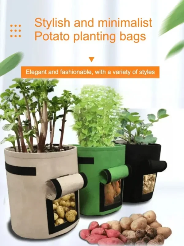 1PC Felt Potato Planting Bag Large Diameter Vegetable Plant Seedling Bag Non-Woven Felt Potato Growing Bucket - obrazek 10