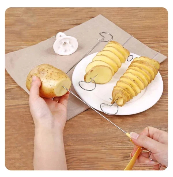Whirlwind Potato Spiral Cutter Potato Tower Making Machine Vegetable Slicer Creative Vegetable Tools Kitchen Accessories Gadgets - obrazek 13