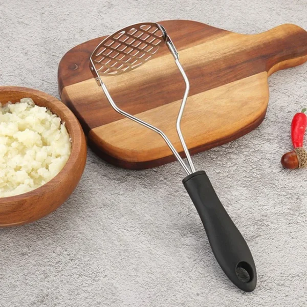 430 Potato Press Stainless Steel Potato Press Manual Masher Kitchen Gadget Potato Garlic Press - obrazek 5