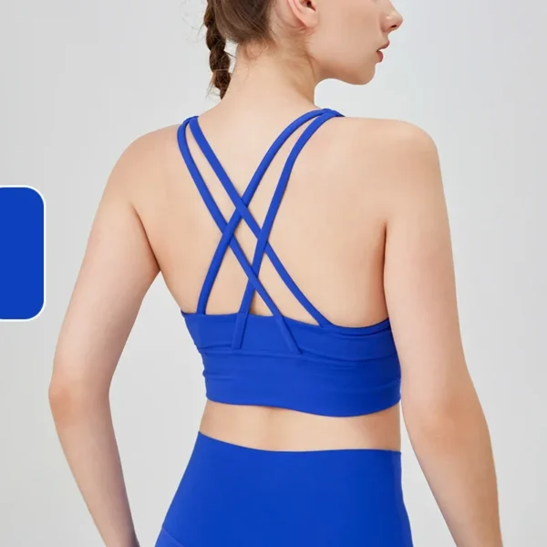 New Summer Sexy Sports Bras Women Fitness Vest Sports Top Cross Back Yoga Bra Running Fitness Breathable Shockproof Yoga Bra - obrazek 11