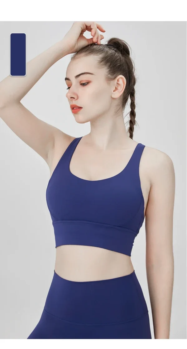 New Summer Sexy Sports Bras Women Fitness Vest Sports Top Cross Back Yoga Bra Running Fitness Breathable Shockproof Yoga Bra - obrazek 34