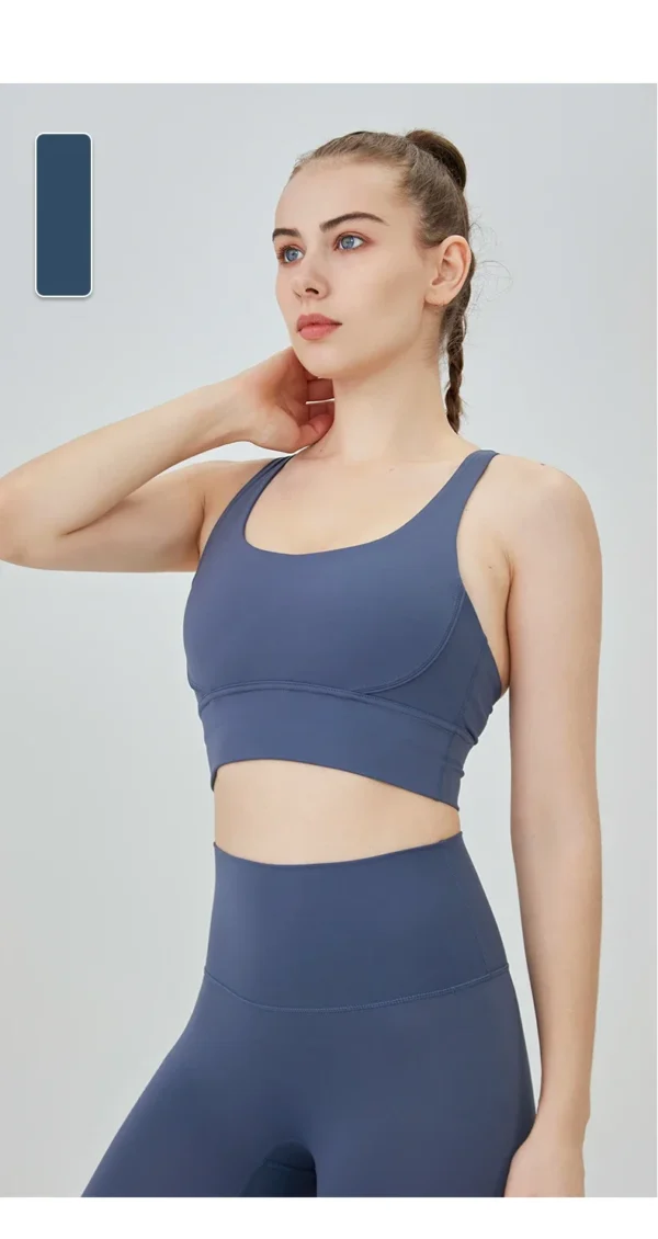 New Summer Sexy Sports Bras Women Fitness Vest Sports Top Cross Back Yoga Bra Running Fitness Breathable Shockproof Yoga Bra - obrazek 36