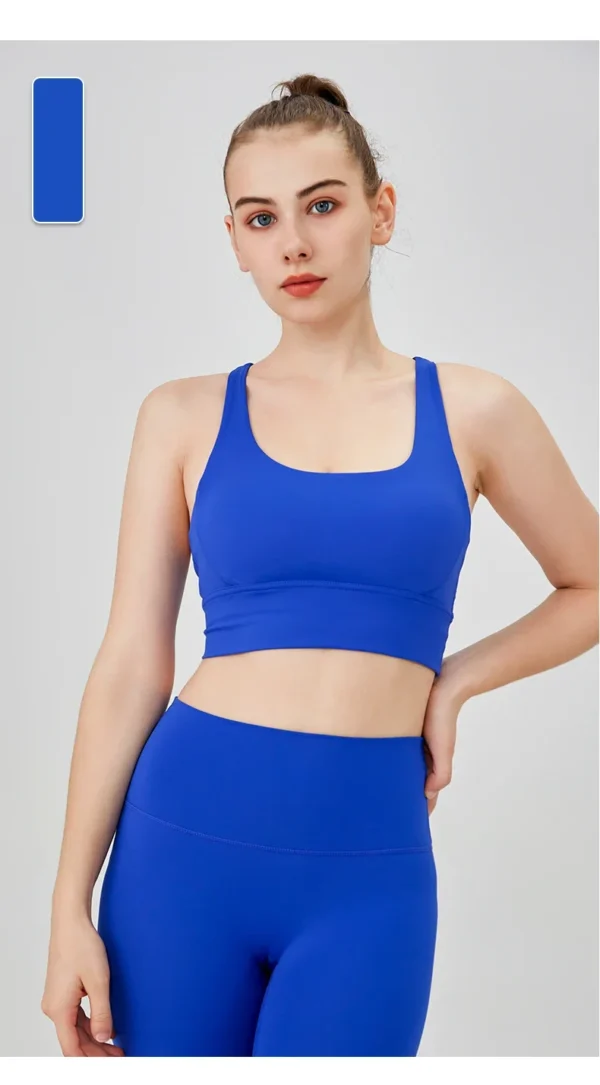 New Summer Sexy Sports Bras Women Fitness Vest Sports Top Cross Back Yoga Bra Running Fitness Breathable Shockproof Yoga Bra - obrazek 42