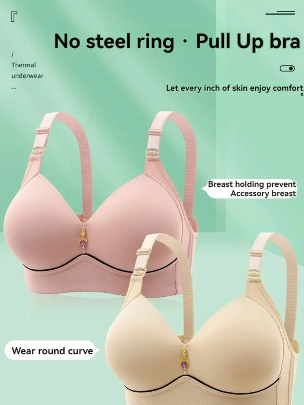 New Non-magnetic Thin Cup Glossy Fat Mm Bra Large Size No Underwire Comfortable Breathable Gathered Women's Underwear - obrazek 10