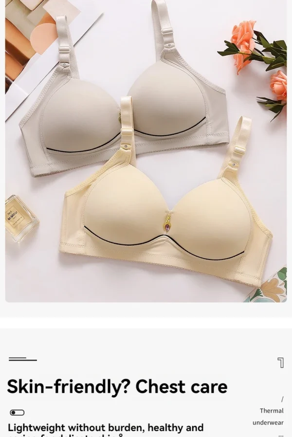 New Non-magnetic Thin Cup Glossy Fat Mm Bra Large Size No Underwire Comfortable Breathable Gathered Women's Underwear - obrazek 14