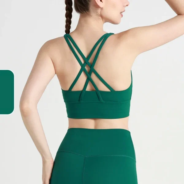 New Summer Sexy Sports Bras Women Fitness Vest Sports Top Cross Back Yoga Bra Running Fitness Breathable Shockproof Yoga Bra - obrazek 9