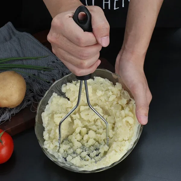 430 Potato Press Stainless Steel Potato Press Manual Masher Kitchen Gadget Potato Garlic Press - obrazek 2