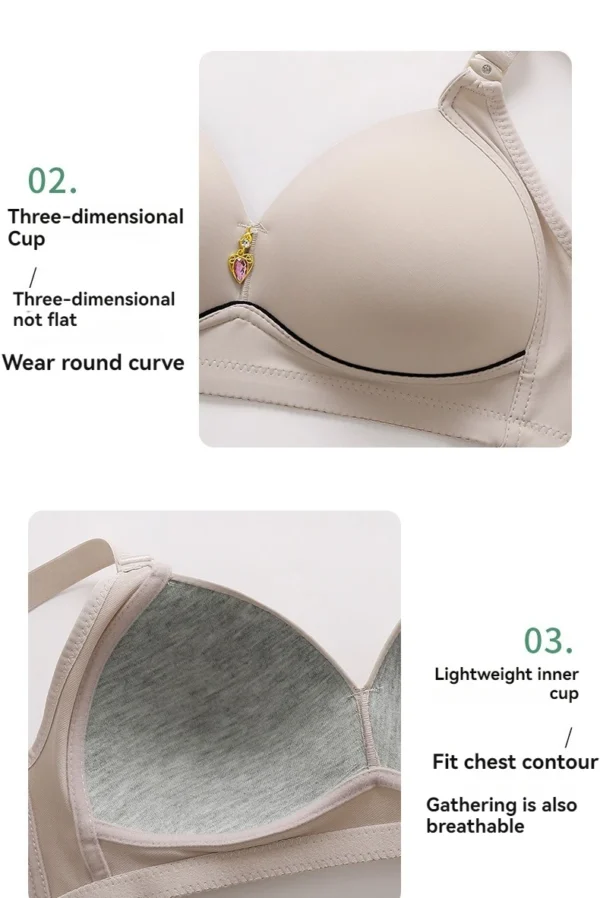 New Non-magnetic Thin Cup Glossy Fat Mm Bra Large Size No Underwire Comfortable Breathable Gathered Women's Underwear - obrazek 22