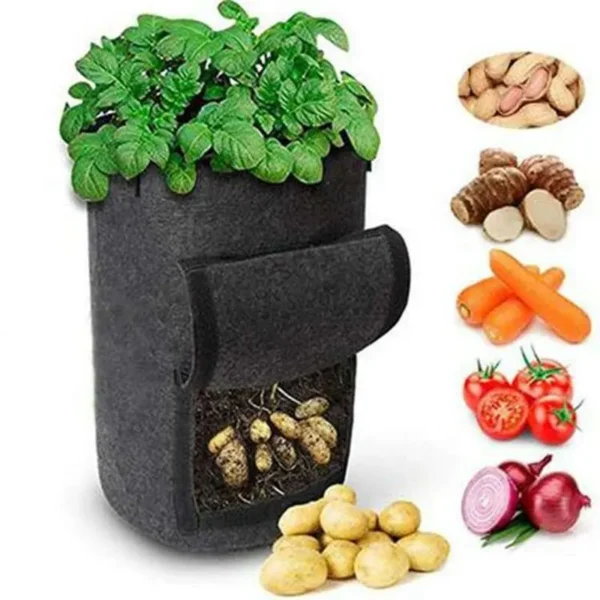 1PC Felt Potato Planting Bag Large Diameter Vegetable Plant Seedling Bag Non-Woven Felt Potato Growing Bucket - obrazek 5