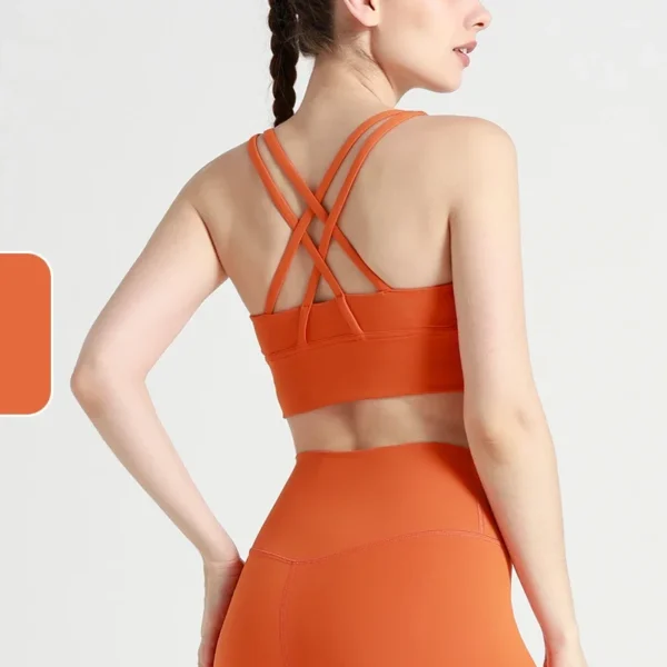 New Summer Sexy Sports Bras Women Fitness Vest Sports Top Cross Back Yoga Bra Running Fitness Breathable Shockproof Yoga Bra - obrazek 17