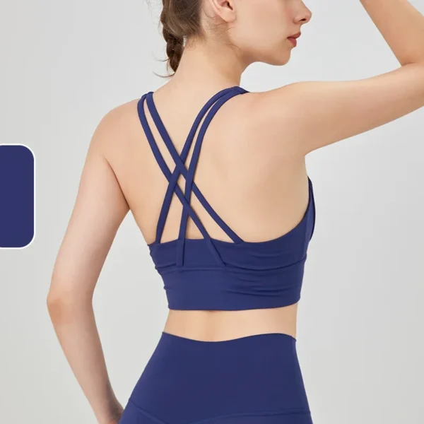 New Summer Sexy Sports Bras Women Fitness Vest Sports Top Cross Back Yoga Bra Running Fitness Breathable Shockproof Yoga Bra - obrazek 8