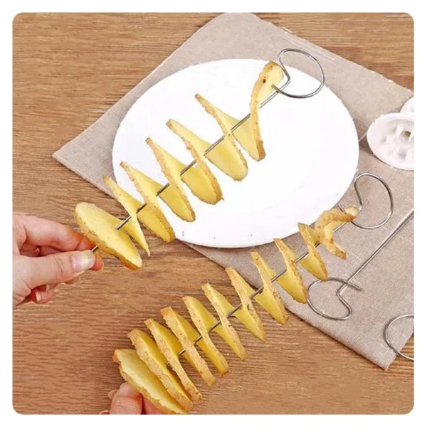 Whirlwind Potato Spiral Cutter Potato Tower Making Machine Vegetable Slicer Creative Vegetable Tools Kitchen Accessories Gadgets - obrazek 16