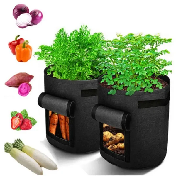 1PC Felt Potato Planting Bag Large Diameter Vegetable Plant Seedling Bag Non-Woven Felt Potato Growing Bucket - obrazek 6