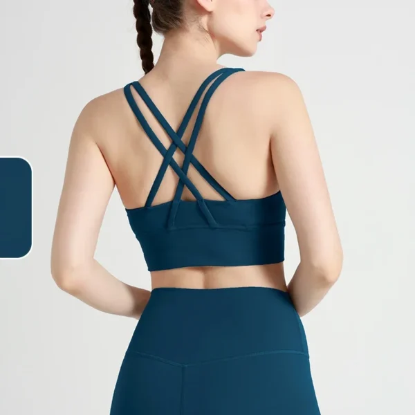 New Summer Sexy Sports Bras Women Fitness Vest Sports Top Cross Back Yoga Bra Running Fitness Breathable Shockproof Yoga Bra - obrazek 20