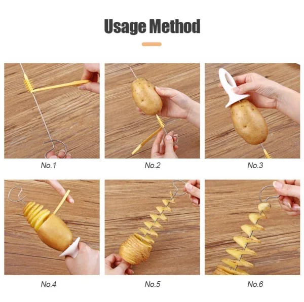 Whirlwind Potato Spiral Cutter Potato Tower Making Machine Vegetable Slicer Creative Vegetable Tools Kitchen Accessories Gadgets - obrazek 18