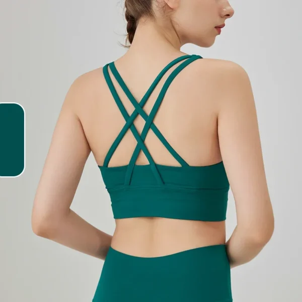 New Summer Sexy Sports Bras Women Fitness Vest Sports Top Cross Back Yoga Bra Running Fitness Breathable Shockproof Yoga Bra - obrazek 13