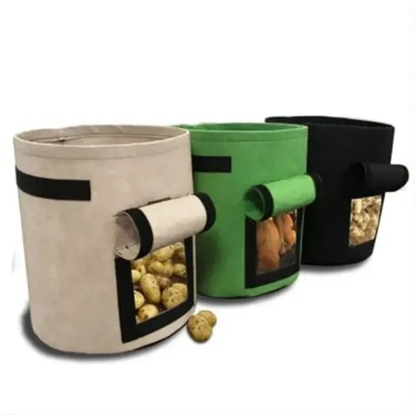 1PC Felt Potato Planting Bag Large Diameter Vegetable Plant Seedling Bag Non-Woven Felt Potato Growing Bucket - obrazek 3