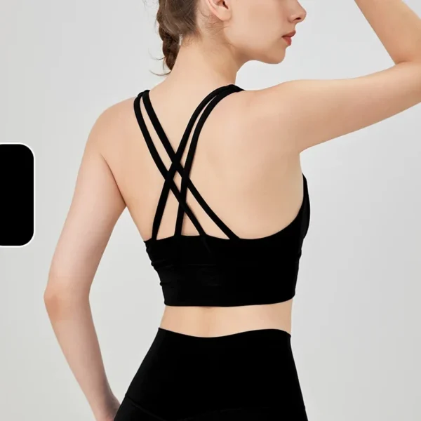 New Summer Sexy Sports Bras Women Fitness Vest Sports Top Cross Back Yoga Bra Running Fitness Breathable Shockproof Yoga Bra - obrazek 19