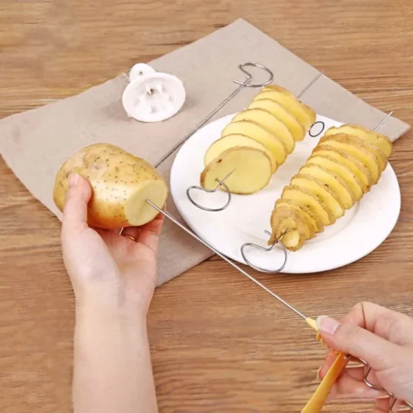 Whirlwind Potato Spiral Cutter Potato Tower Making Machine Vegetable Slicer Creative Vegetable Tools Kitchen Accessories Gadgets - obrazek 3