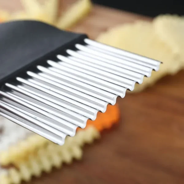 Stainless Steel Potato Chip Slicer Dough Vegetable Fruit Crinkle Wavy Kitchen Knife Cutter Chopper French Fry Maker Tools Gadget - obrazek 10