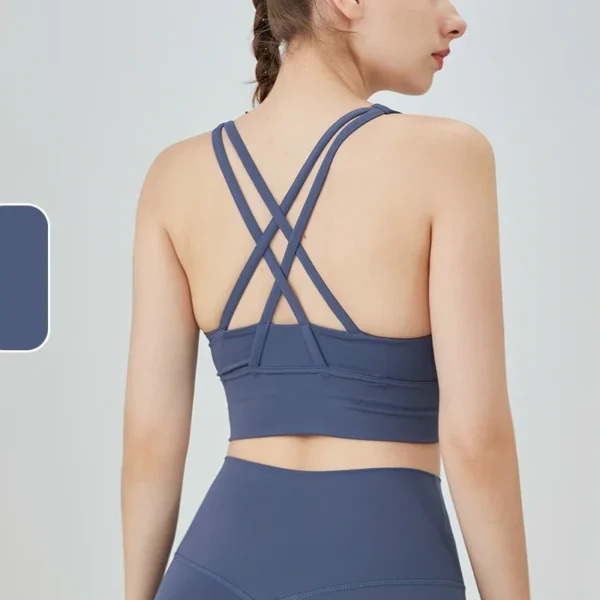 New Summer Sexy Sports Bras Women Fitness Vest Sports Top Cross Back Yoga Bra Running Fitness Breathable Shockproof Yoga Bra - obrazek 7