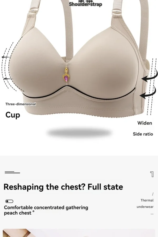 New Non-magnetic Thin Cup Glossy Fat Mm Bra Large Size No Underwire Comfortable Breathable Gathered Women's Underwear - obrazek 13
