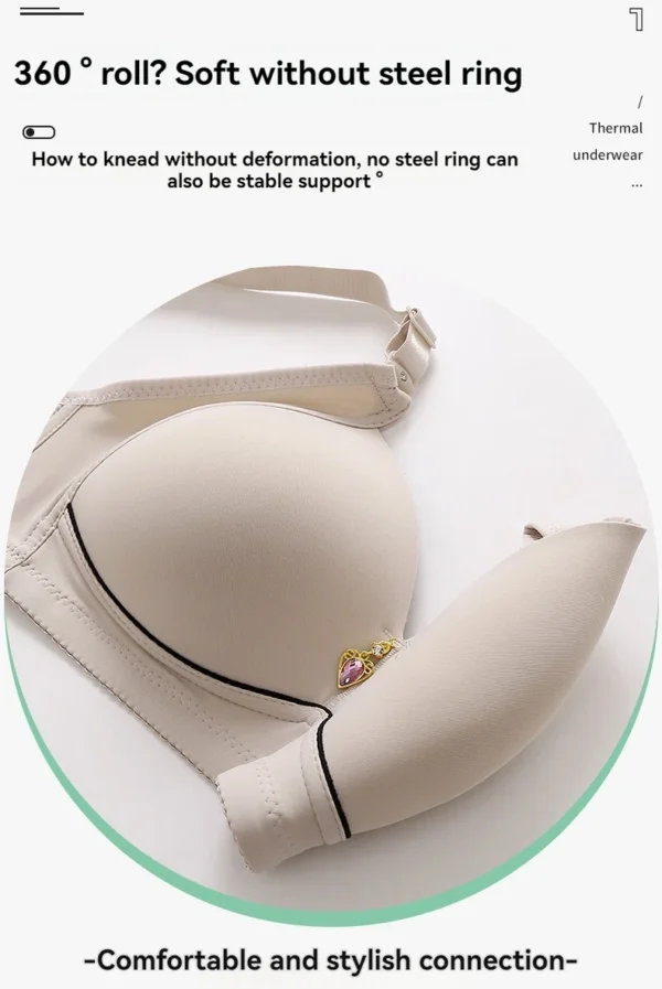 New Non-magnetic Thin Cup Glossy Fat Mm Bra Large Size No Underwire Comfortable Breathable Gathered Women's Underwear - obrazek 17