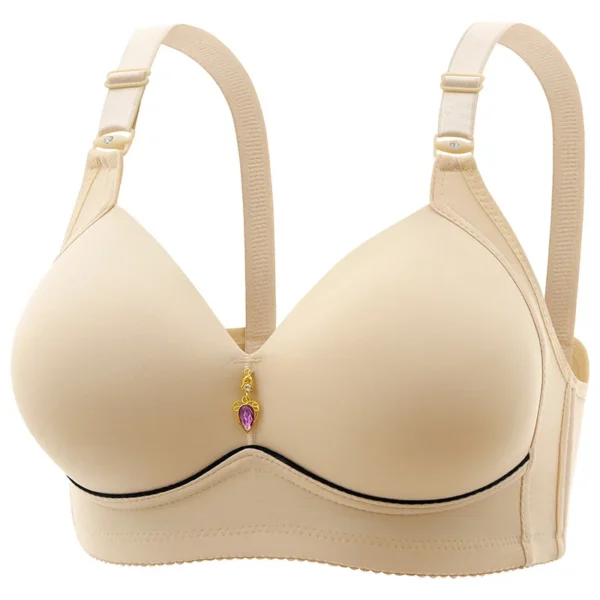New Non-magnetic Thin Cup Glossy Fat Mm Bra Large Size No Underwire Comfortable Breathable Gathered Women's Underwear - obrazek 7
