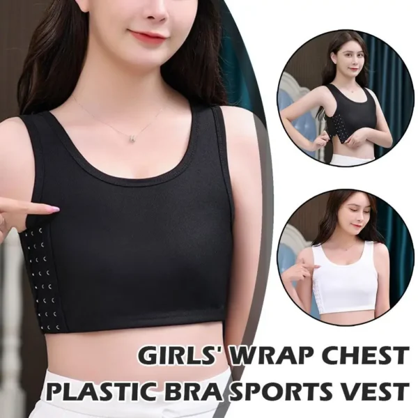 Girls' Wrap Chest Plastic Bra Sports Vest Female Breast Reduction Breast Shaping Bra Style Suspender Vest Four Seasons Thin Sect - obrazek 10